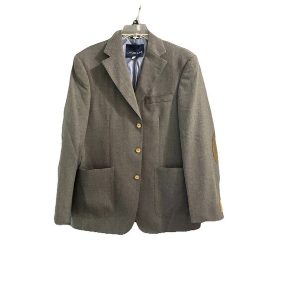 Thomas Dean Lochlane Gray Wool Blazer Elbow patches Mens Sz M/40R - Picture 1 of 6